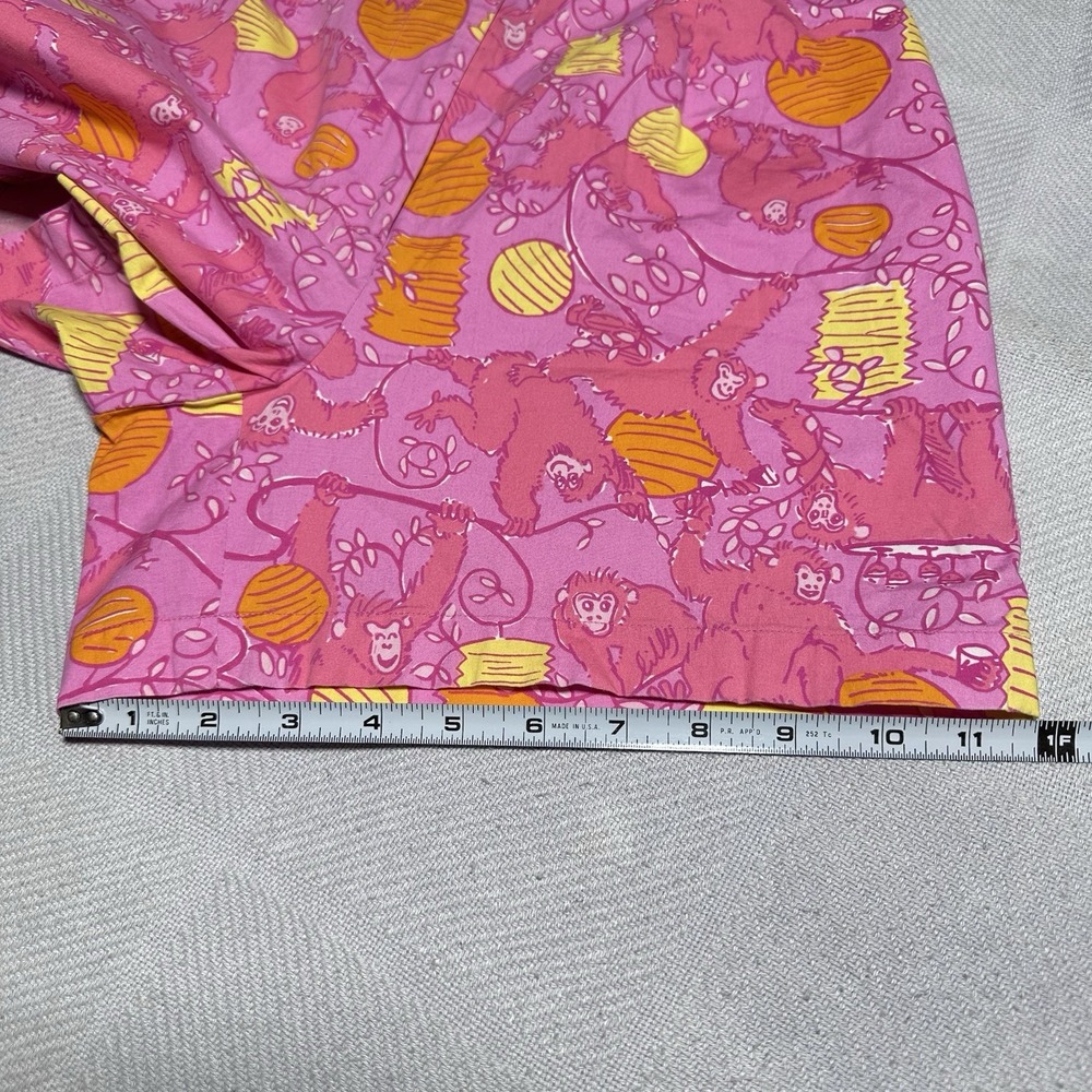 Vintage Lilly Pulitzer Monkeys & Lanterns Pink Yellow Orange Shorts Sz 6 Petite - Picture 11 of 11